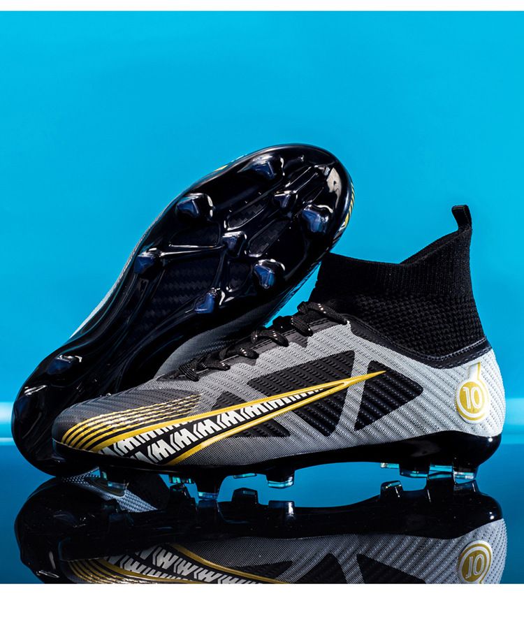 Soccer Football Shoe Large Size High Top Football Shoes Adult Firm Ground Student Children's Soccer Shoes TF Anti Slip Training Shoes for Men