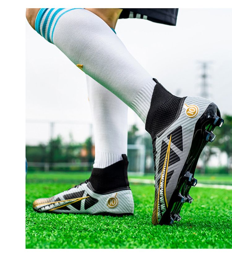 Soccer Football Shoe Large Size High Top Football Shoes Adult Firm Ground Student Children's Soccer Shoes TF Anti Slip Training Shoes for Men