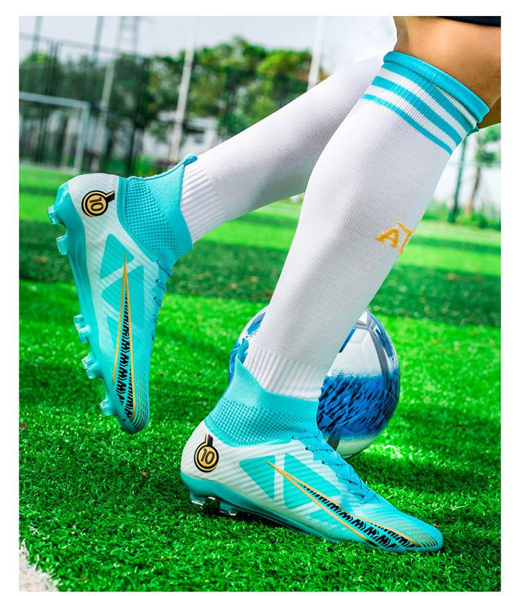 Soccer Football Shoe Large Size High Top Football Shoes Adult Firm Ground Student Children's Soccer Shoes TF Anti Slip Training Shoes for Men