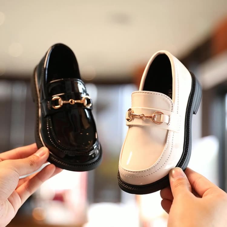 Loafer Kid Girl's Leather Shoes Spring Autumn New Children's Retro Loafers Painted Leather Princess Shoes Performance Shoes