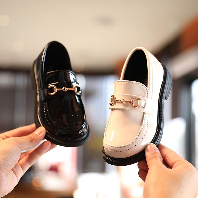 Loafer Kid Girl's Leather Shoes Spring Autumn New Children's Retro Loafers Painted Leather Princess Shoes Performance Shoes