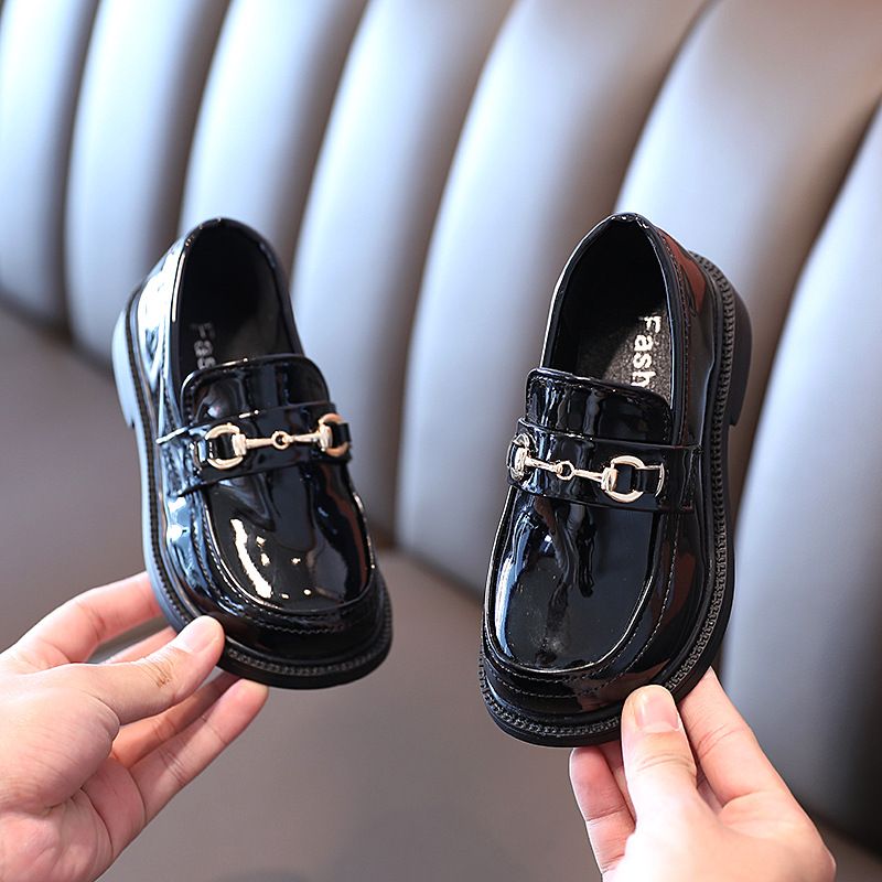 Loafer Kid Girl's Leather Shoes Spring Autumn New Children's Retro Loafers Painted Leather Princess Shoes Performance Shoes