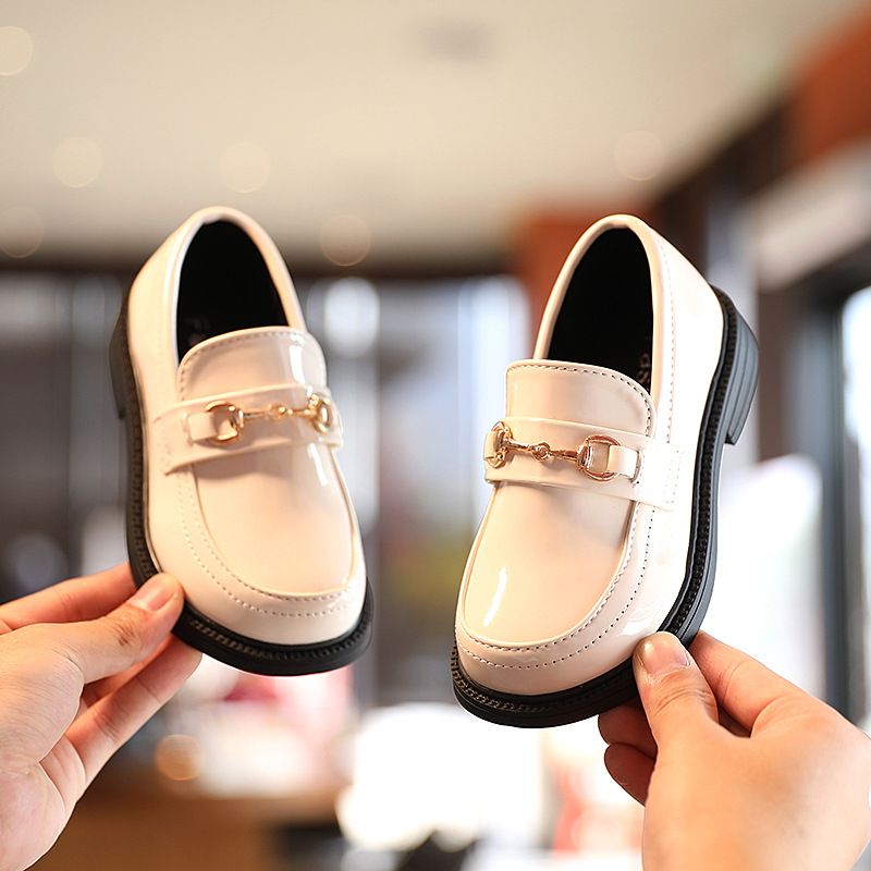 Loafer Kid Girl's Leather Shoes Spring Autumn New Children's Retro Loafers Painted Leather Princess Shoes Performance Shoes