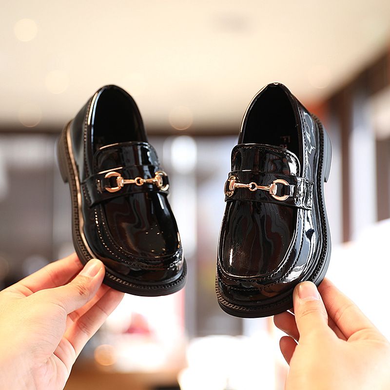 Loafer Kid Girl's Leather Shoes Spring Autumn New Children's Retro Loafers Painted Leather Princess Shoes Performance Shoes