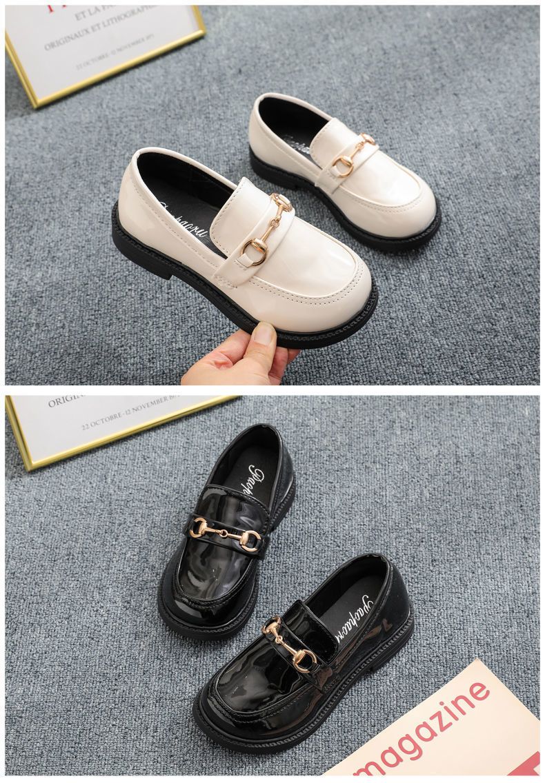 Loafer Kid Girl's Leather Shoes Spring Autumn New Children's Retro Loafers Painted Leather Princess Shoes Performance Shoes