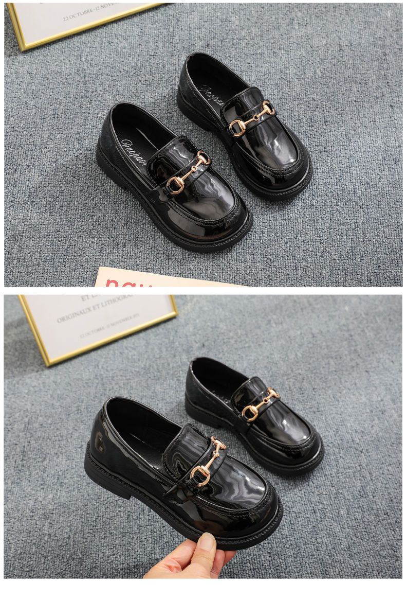 Loafer Kid Girl's Leather Shoes Spring Autumn New Children's Retro Loafers Painted Leather Princess Shoes Performance Shoes