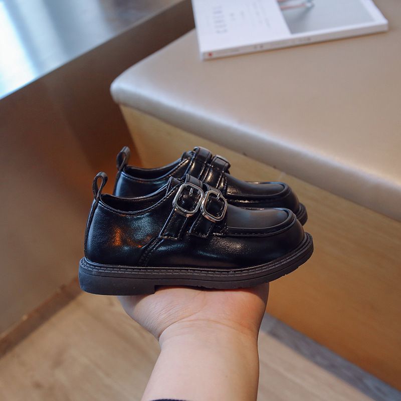 Loafer Kid Children's British Style Leather Shoes Spring Autumn New Boys' Black Soft Soled Casual Shoes Girl Princess Single Shoes