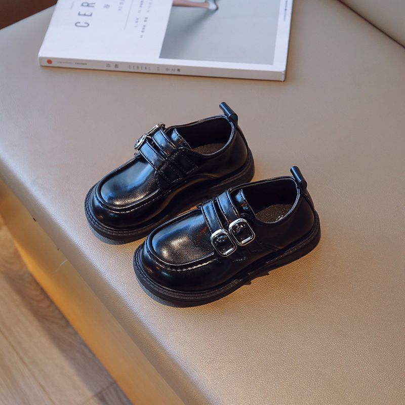 Loafer Kid Children's British Style Leather Shoes Spring Autumn New Boys' Black Soft Soled Casual Shoes Girl Princess Single Shoes