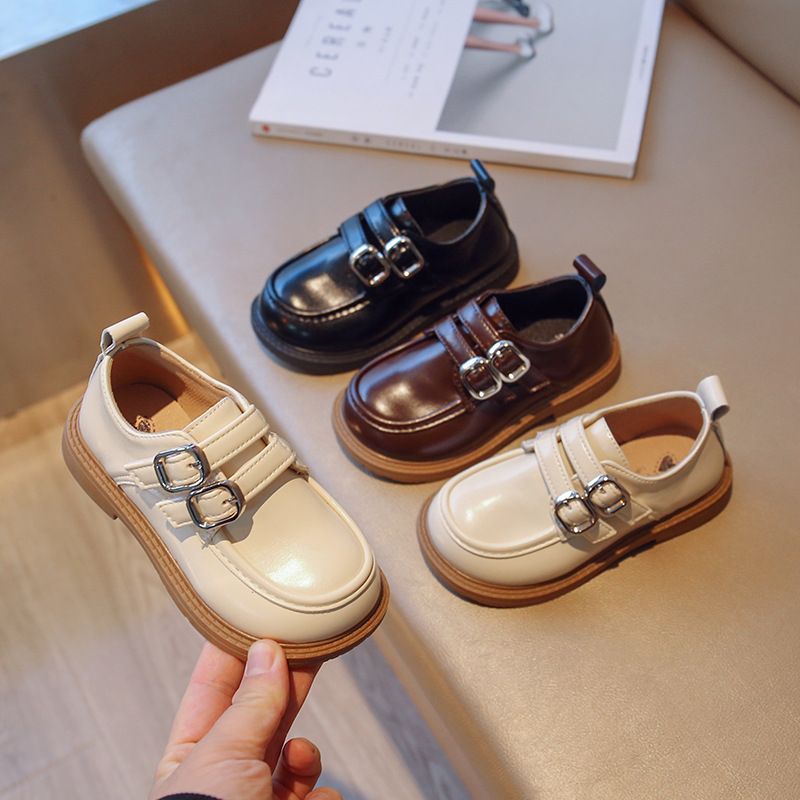 Loafer Kid Children's British Style Leather Shoes Spring Autumn New Boys' Black Soft Soled Casual Shoes Girl Princess Single Shoes