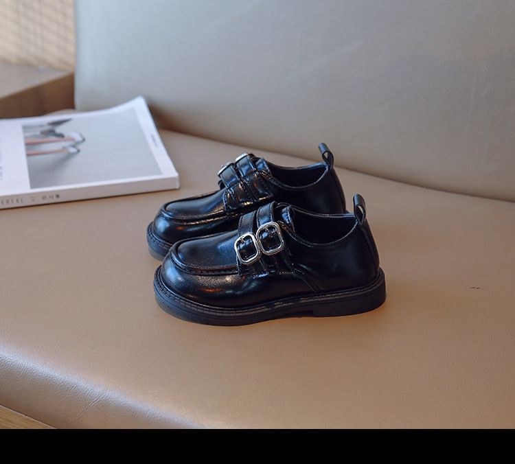 Loafer Kid Children's British Style Leather Shoes Spring Autumn New Boys' Black Soft Soled Casual Shoes Girl Princess Single Shoes