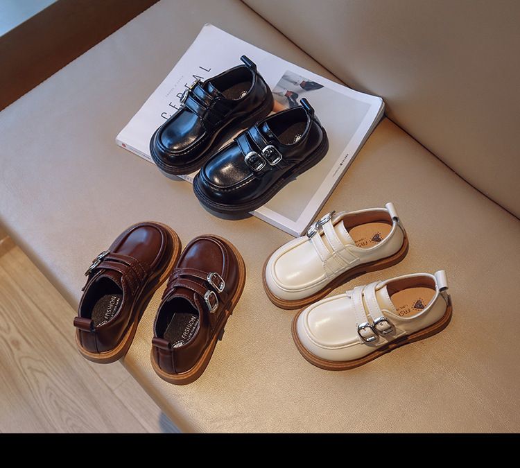 Loafer Kid Children's British Style Leather Shoes Spring Autumn New Boys' Black Soft Soled Casual Shoes Girl Princess Single Shoes
