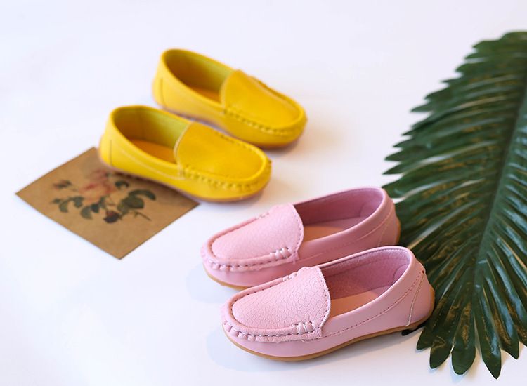 Loafer Kid Children's Macaron Colored Soft Soled Bean Shoes Unisex Casual Versatile Walking Shoes for Boys and Girls