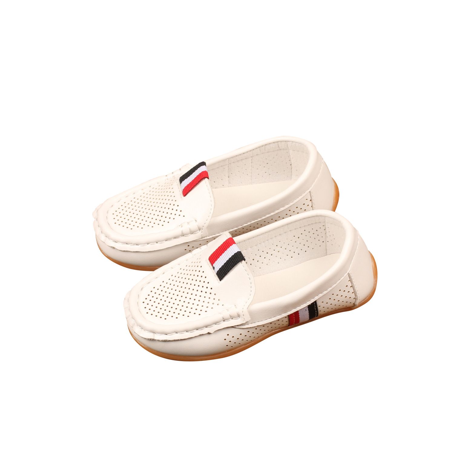 Loafer Kid New Girls' Anti Slip Bean Shoes Comfortable Baby Shoes for Boys Hollow Out Breathable Large Children's Shoes