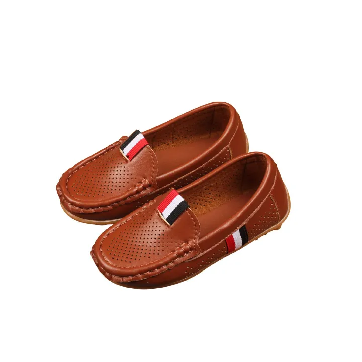 Loafer Kid New Girls' Anti Slip Bean Shoes Comfortable Baby Shoes for Boys Hollow Out Breathable Large Children's Shoes