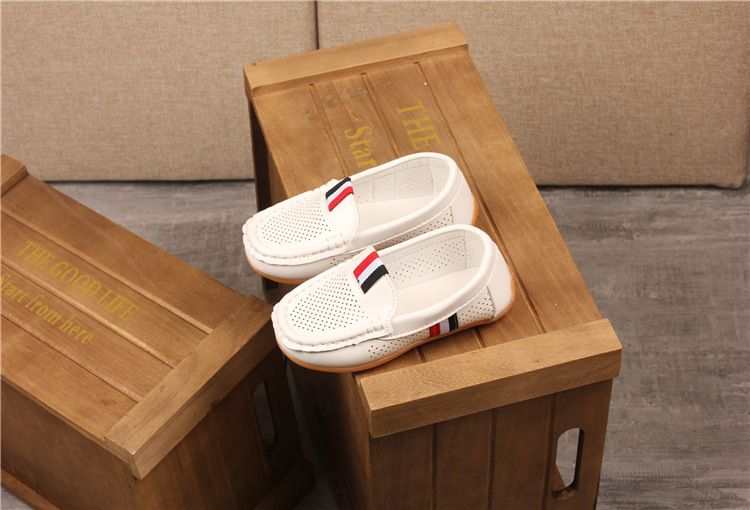 Loafer Kid New Girls' Anti Slip Bean Shoes Comfortable Baby Shoes for Boys Hollow Out Breathable Large Children's Shoes