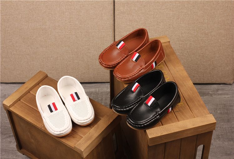Loafer Kid New Girls' Anti Slip Bean Shoes Comfortable Baby Shoes for Boys Hollow Out Breathable Large Children's Shoes