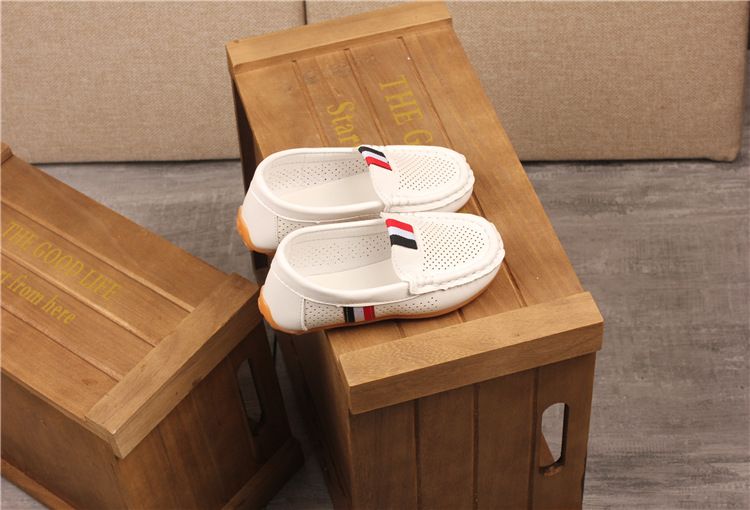 Loafer Kid New Girls' Anti Slip Bean Shoes Comfortable Baby Shoes for Boys Hollow Out Breathable Large Children's Shoes
