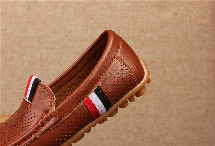 Loafer Kid New Girls' Anti Slip Bean Shoes Comfortable Baby Shoes for Boys Hollow Out Breathable Large Children's Shoes