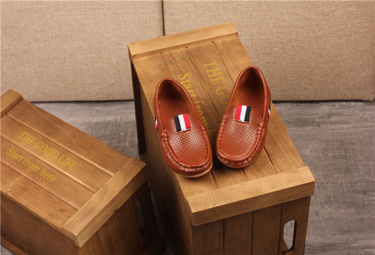 Loafer Kid New Girls' Anti Slip Bean Shoes Comfortable Baby Shoes for Boys Hollow Out Breathable Large Children's Shoes