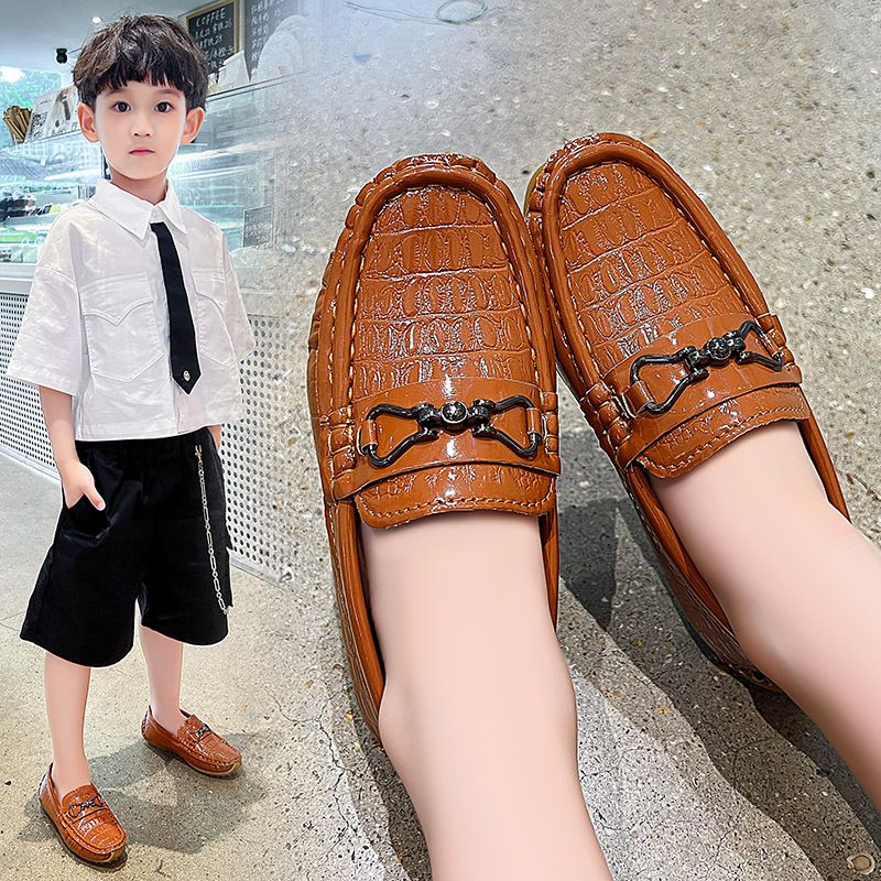Loafer Kid Boy's Shoes Moccasin-Gommino New Summer Shoes Slip on Baby Shoes British Style Small Leather Shoes