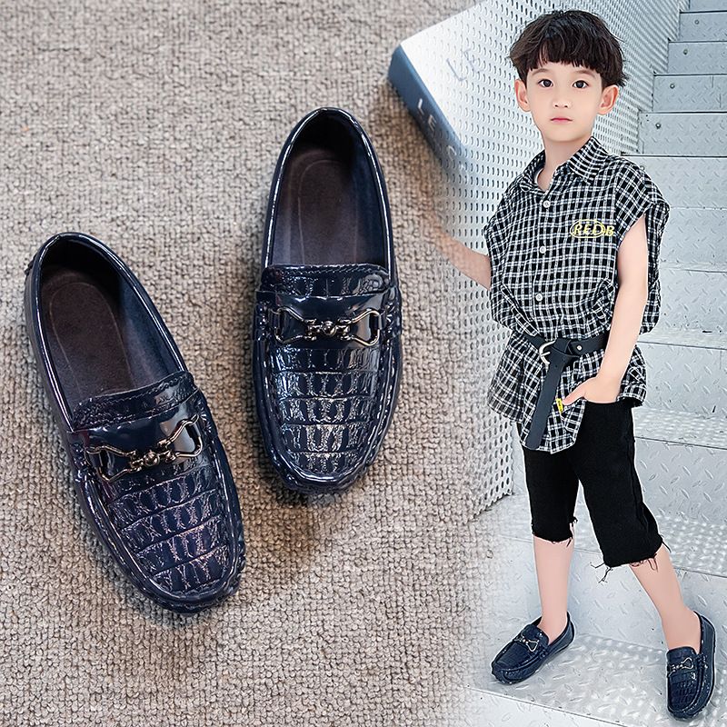 Loafer Kid Boy's Shoes Moccasin-Gommino New Summer Shoes Slip on Baby Shoes British Style Small Leather Shoes