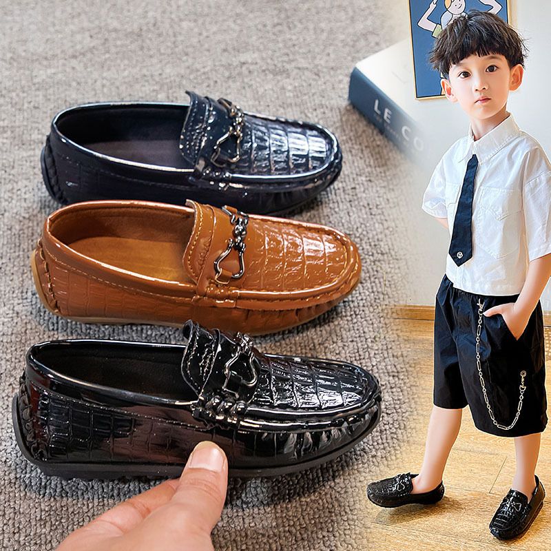 Loafer Kid Boy's Shoes Moccasin-Gommino New Summer Shoes Slip on Baby Shoes British Style Small Leather Shoes