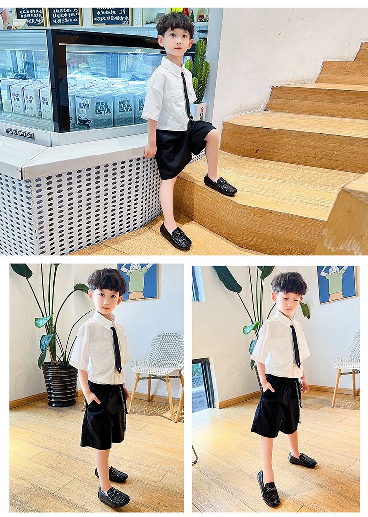 Loafer Kid Boy's Shoes Moccasin-Gommino New Summer Shoes Slip on Baby Shoes British Style Small Leather Shoes