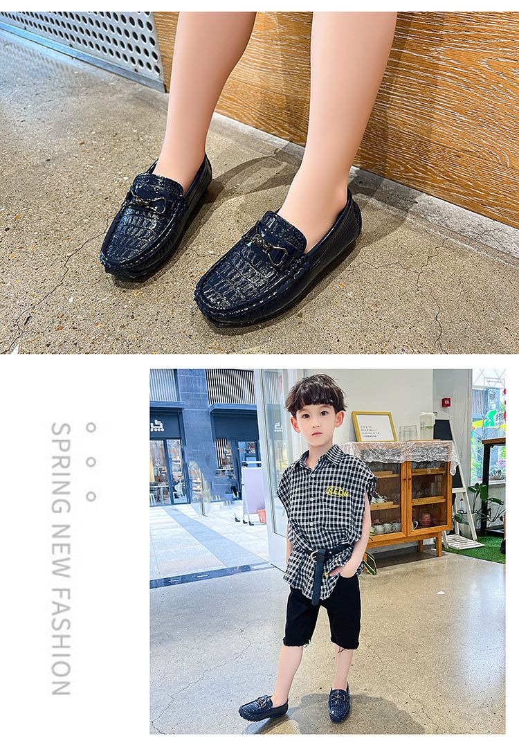 Loafer Kid Boy's Shoes Moccasin-Gommino New Summer Shoes Slip on Baby Shoes British Style Small Leather Shoes