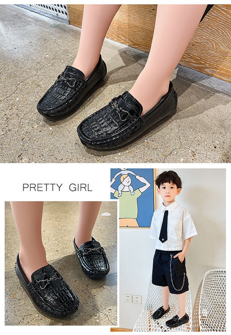 Loafer Kid Boy's Shoes Moccasin-Gommino New Summer Shoes Slip on Baby Shoes British Style Small Leather Shoes