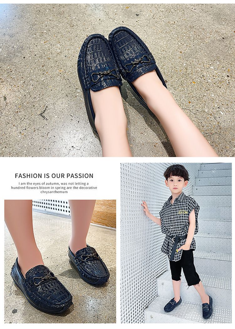 Loafer Kid Boy's Shoes Moccasin-Gommino New Summer Shoes Slip on Baby Shoes British Style Small Leather Shoes