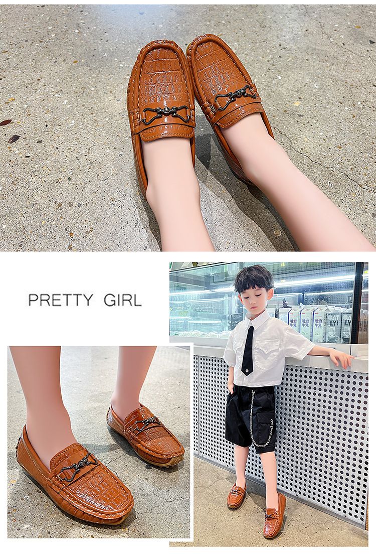 Loafer Kid Boy's Shoes Moccasin-Gommino New Summer Shoes Slip on Baby Shoes British Style Small Leather Shoes