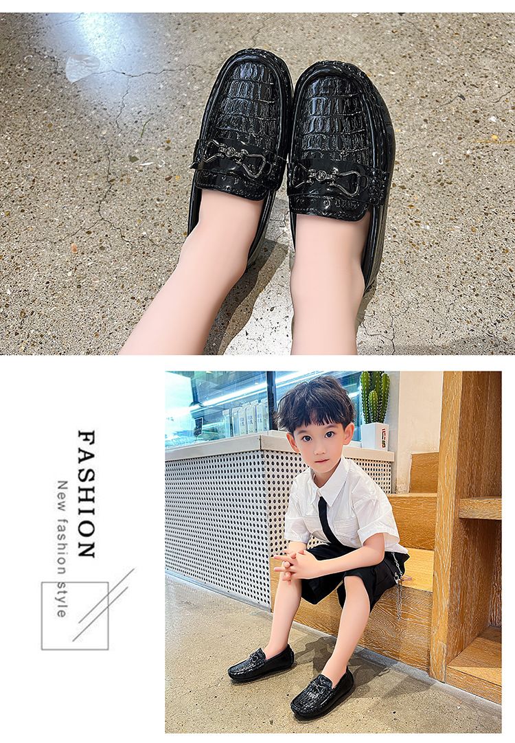 Loafer Kid Boy's Shoes Moccasin-Gommino New Summer Shoes Slip on Baby Shoes British Style Small Leather Shoes