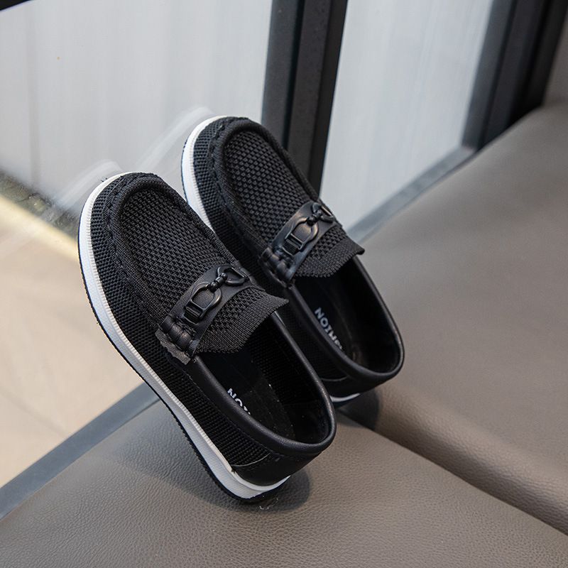 Loafer Kid Children's Shoes Spring Autumn New Flyknit Shoes Children's British Style Casual Shoes Slip on Bean Shoes