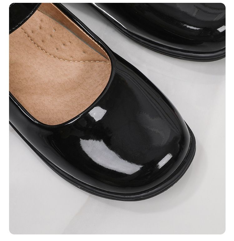 Girl's Leather Shoes Black White Children Performing Shoes Spring Autumn New Style Princess Dress Shoes for Middle Aged Children Elementary School Student Shoes