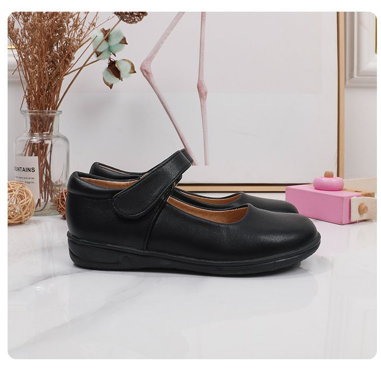 Girl's Leather Shoes Black White Children Performing Shoes Spring Autumn New Style Princess Dress Shoes for Middle Aged Children Elementary School Student Shoes