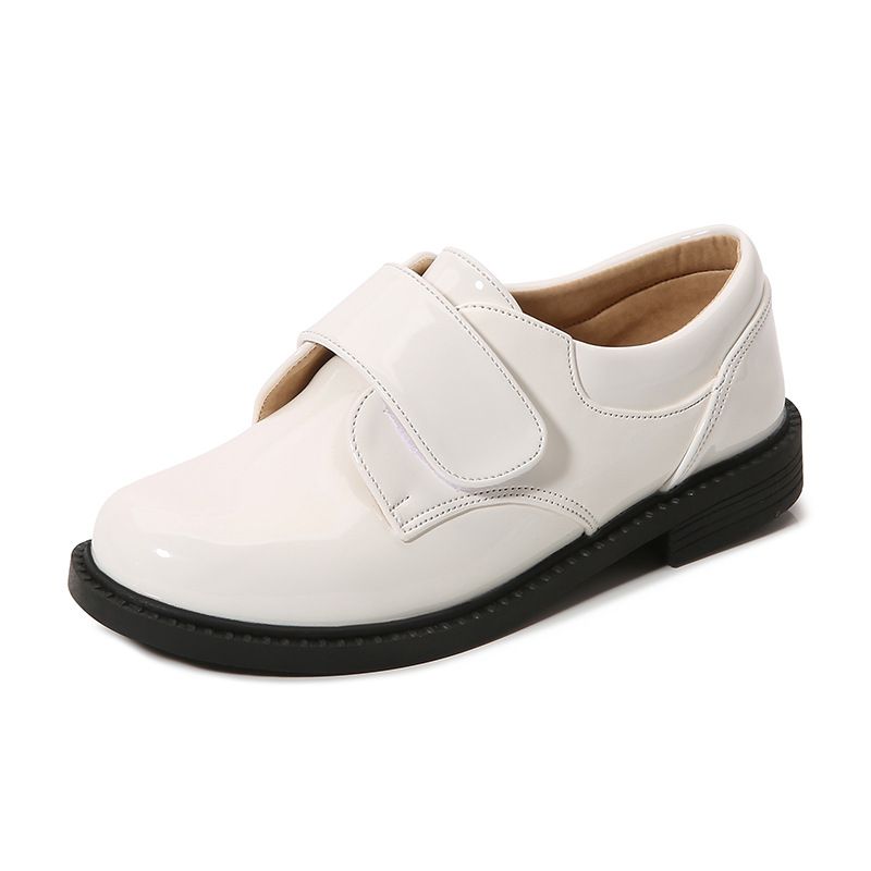 Dress Shoes Boys' Leather Shoes Black Patent Leather Shoes New British Style Flower Children's Shoes for Primary Secondary School Students Boys Children's Performance Shoes