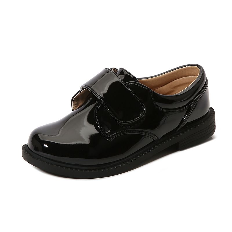 Dress Shoes Boys' Leather Shoes Black Patent Leather Shoes New British Style Flower Children's Shoes for Primary Secondary School Students Boys Children's Performance Shoes