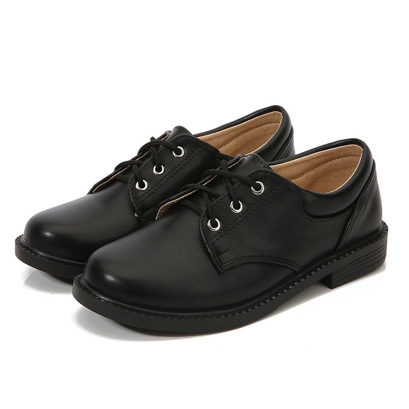 Dress Shoes Boys' Leather Shoes Black Patent Leather Shoes New British Style Flower Children's Shoes for Primary Secondary School Students Boys Children's Performance Shoes