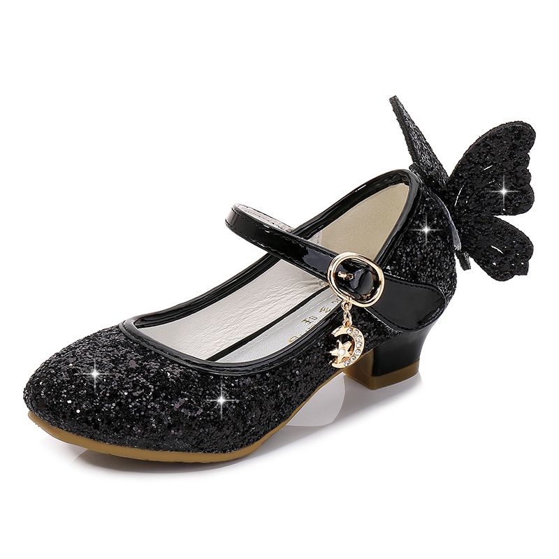 Dress Shoes Girls' High Heels Princess Leather Shoes New Spring Autumn Children's Shoes Children's Performance Shoes Girl'S Crystal Shoes