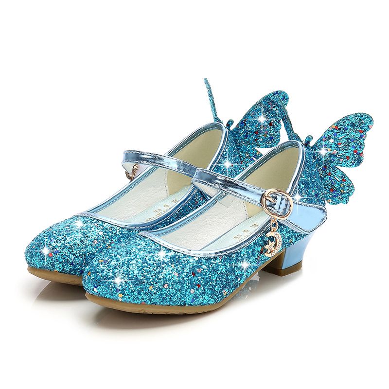 Dress Shoes Girls' High Heels Princess Leather Shoes New Spring Autumn Children's Shoes Children's Performance Shoes Girl'S Crystal Shoes