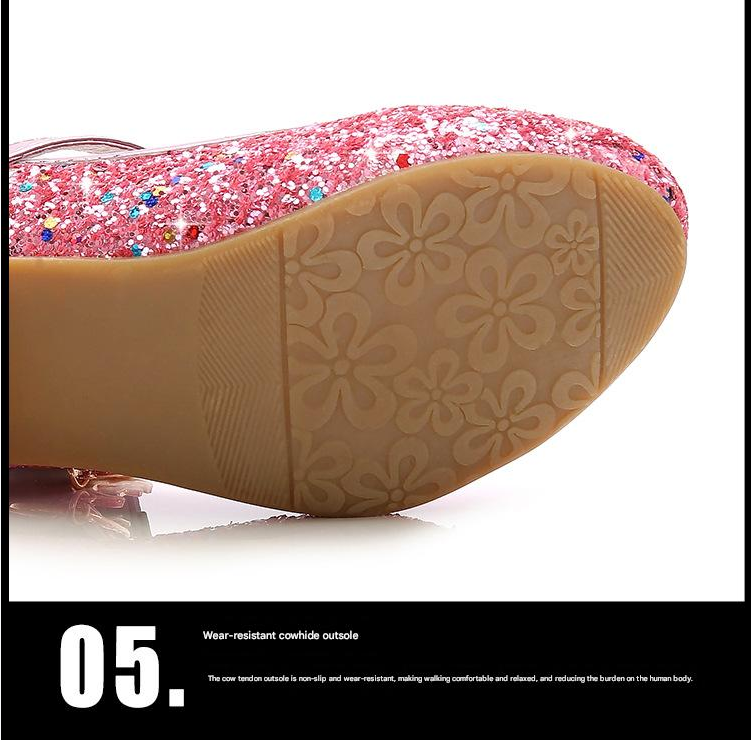 Dress Shoes Girls' High Heels Princess Leather Shoes New Spring Autumn Children's Shoes Children's Performance Shoes Girl'S Crystal Shoes