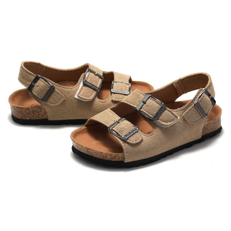Sandal Boy Sandal Girl Sandal Shoe Spring Summer Children's Boys Girls' Cork Sandals Trendy Beach Double Ring Sandals