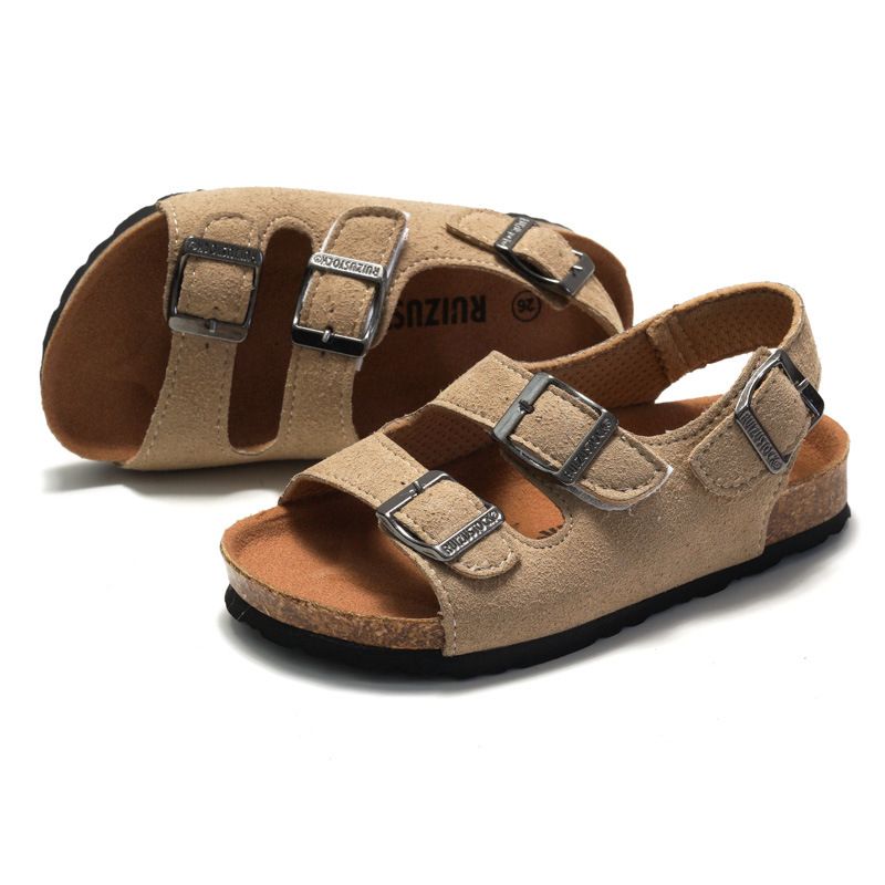 Sandal Boy Sandal Girl Sandal Shoe Spring Summer Children's Boys Girls' Cork Sandals Trendy Beach Double Ring Sandals