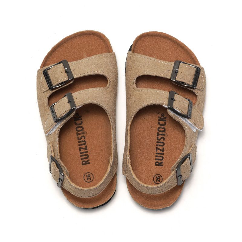 Sandal Boy Sandal Girl Sandal Shoe Spring Summer Children's Boys Girls' Cork Sandals Trendy Beach Double Ring Sandals