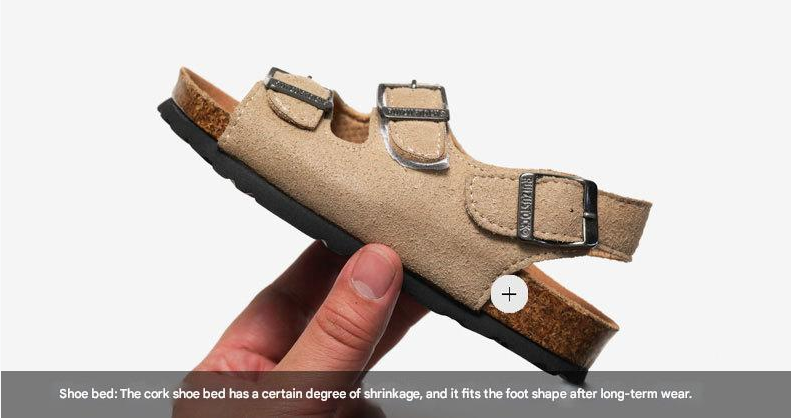 Sandal Boy Sandal Girl Sandal Shoe Spring Summer Children's Boys Girls' Cork Sandals Trendy Beach Double Ring Sandals