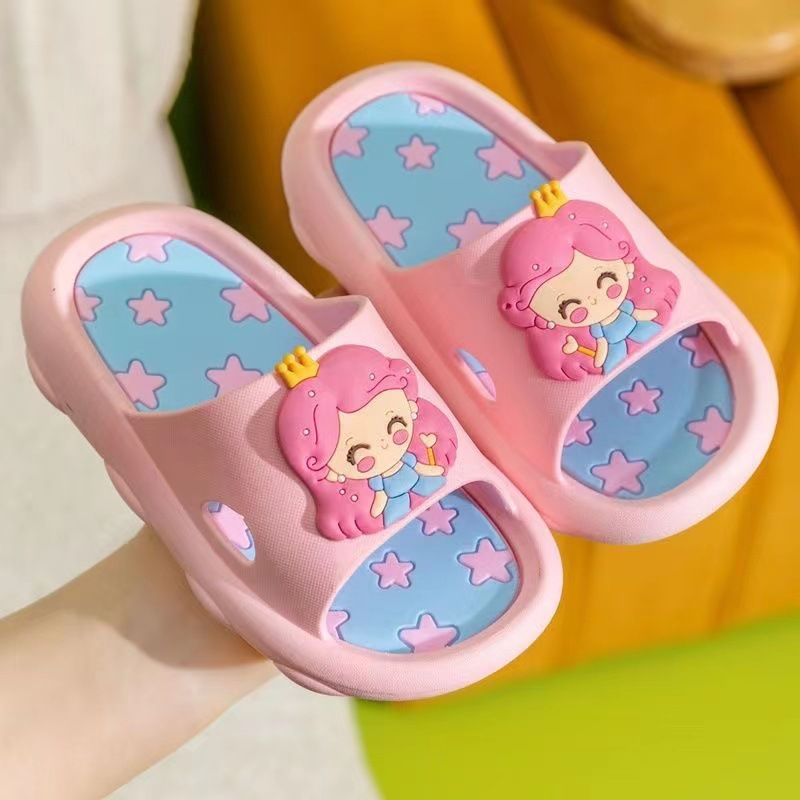 Children's Slippers Summer Girls Cartoon Cute Indoor Soft Bottom Anti Slip Bathroom Baby Boys Sandals Slippers