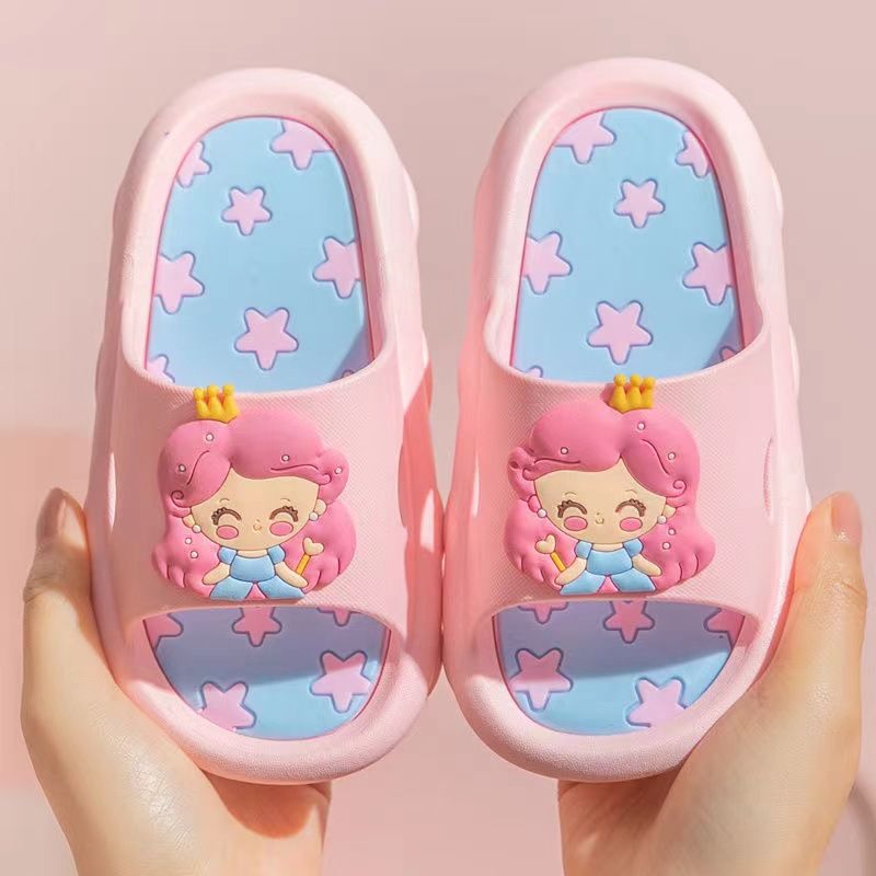 Children's Slippers Summer Girls Cartoon Cute Indoor Soft Bottom Anti Slip Bathroom Baby Boys Sandals Slippers