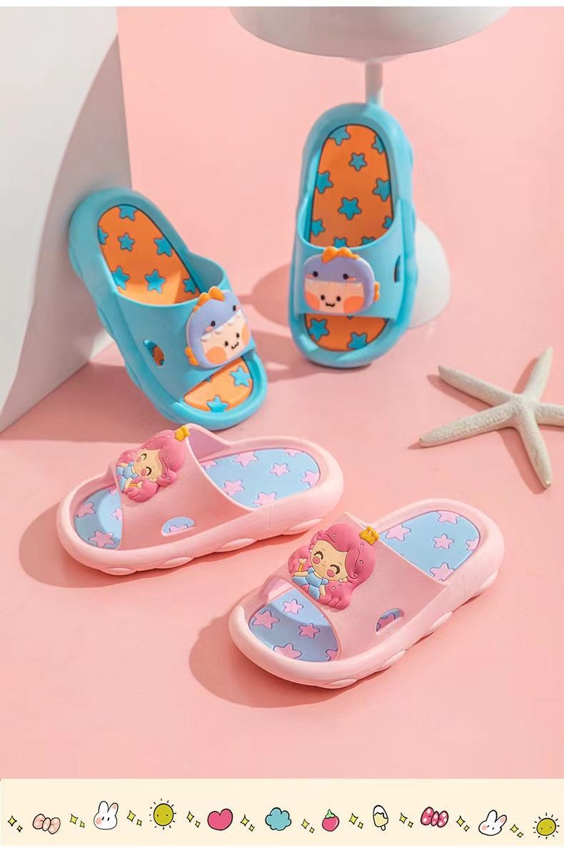 Children's Slippers Summer Girls Cartoon Cute Indoor Soft Bottom Anti Slip Bathroom Baby Boys Sandals Slippers