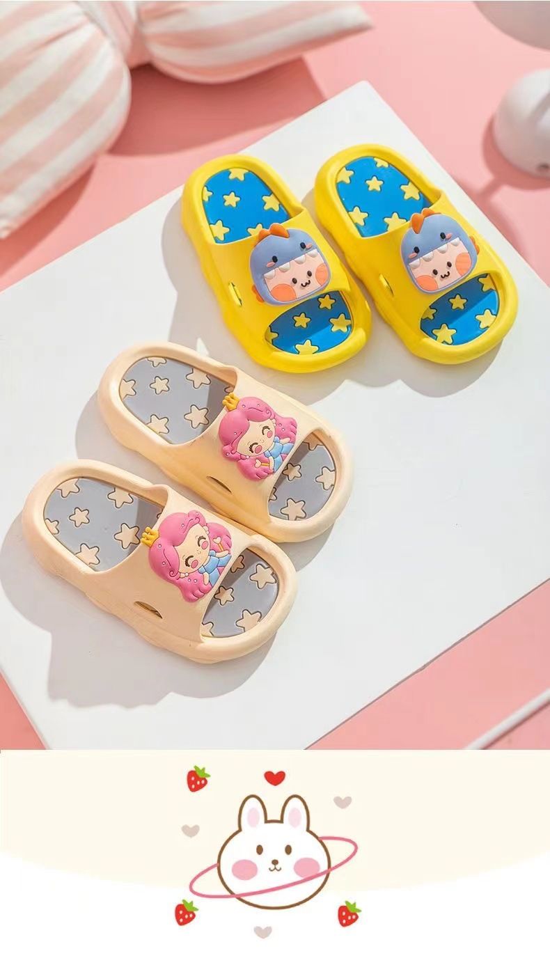 Children's Slippers Summer Girls Cartoon Cute Indoor Soft Bottom Anti Slip Bathroom Baby Boys Sandals Slippers