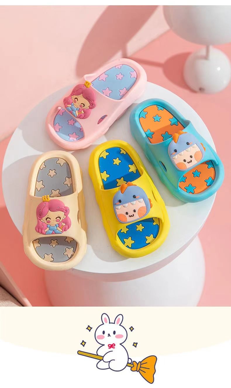 Children's Slippers Summer Girls Cartoon Cute Indoor Soft Bottom Anti Slip Bathroom Baby Boys Sandals Slippers